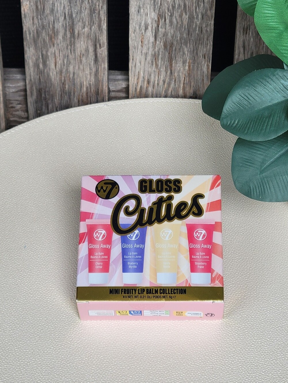 W7 Gloss Cuties Mini Fruity Lip Balm Set - Pink, Blue, Yellow, Red - Picture 4 of 4